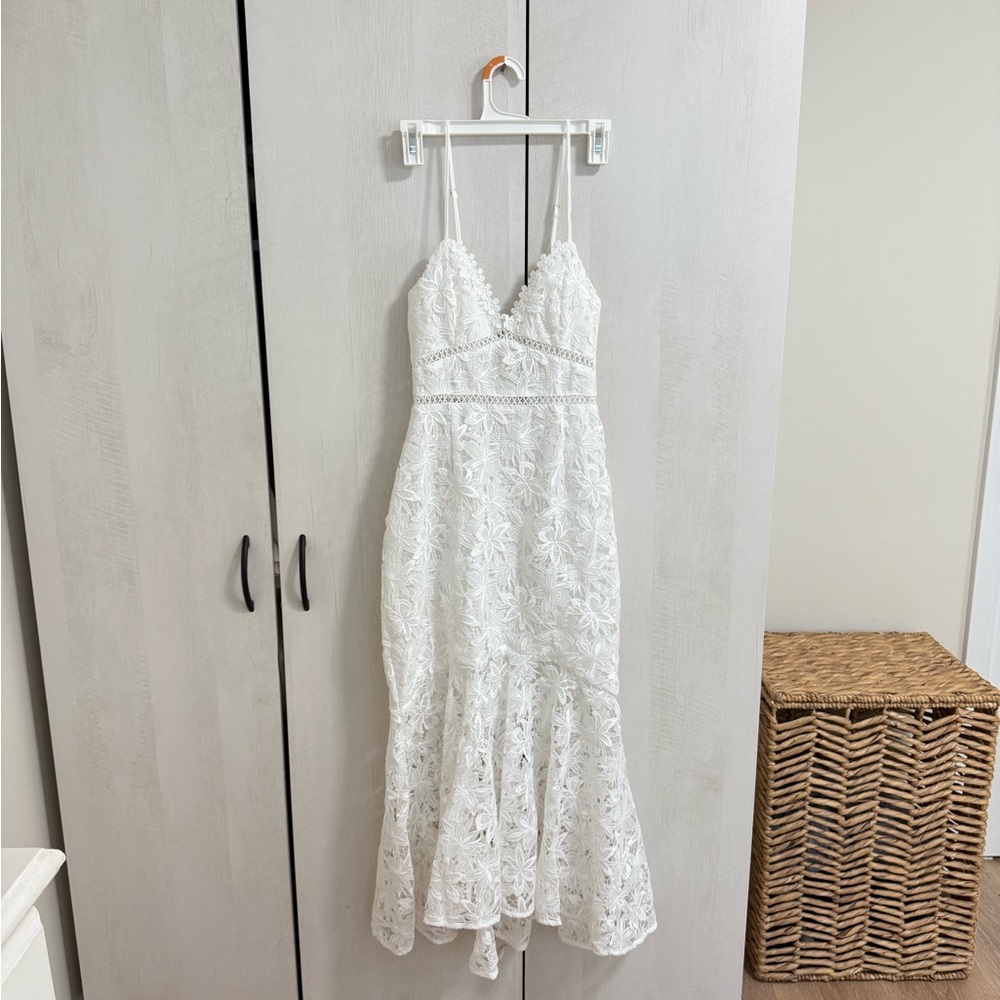 Showpo Aracely Midi Floral Lace Dress